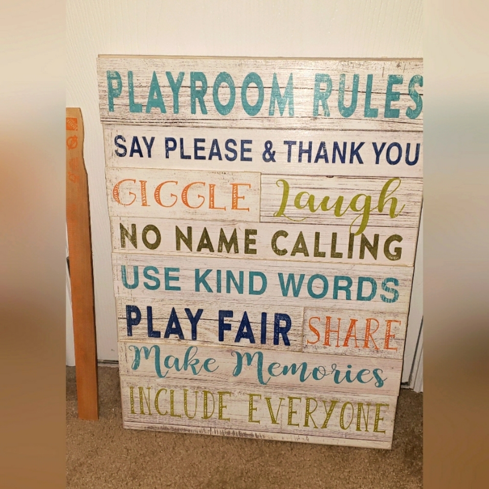 Playroom rules wall art in New condition